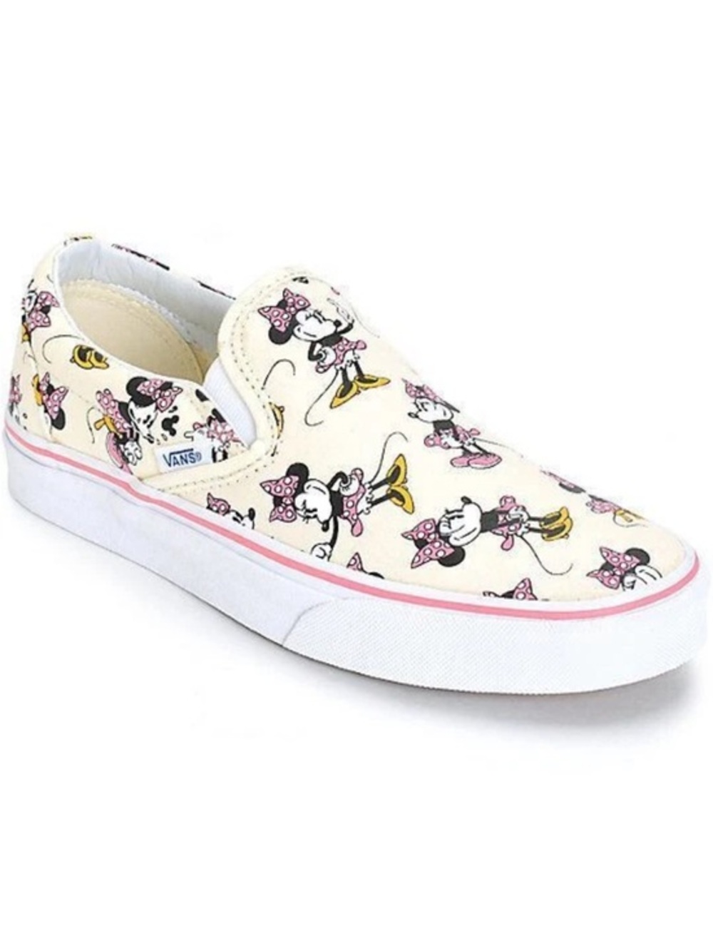 VANS X Disney Classic slip on Minie Mouse Print shoe size 2